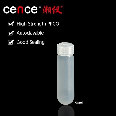 PP PPCO vật liệu ống ly tâm với nắp niêm phong 50ml ống tốc độ cao Max RCF 50000xg