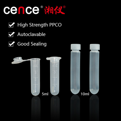 5ml và 10ml ống ly tâm tốc độ cao làm bằng PPCO để phân loại ly tâm