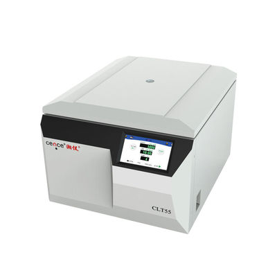 Máy ly tâm CLT55 4x750ml với rotor văng, lực ly tâm tối đa 5951xg, độ ồn thấp và cấu trúc kim loại